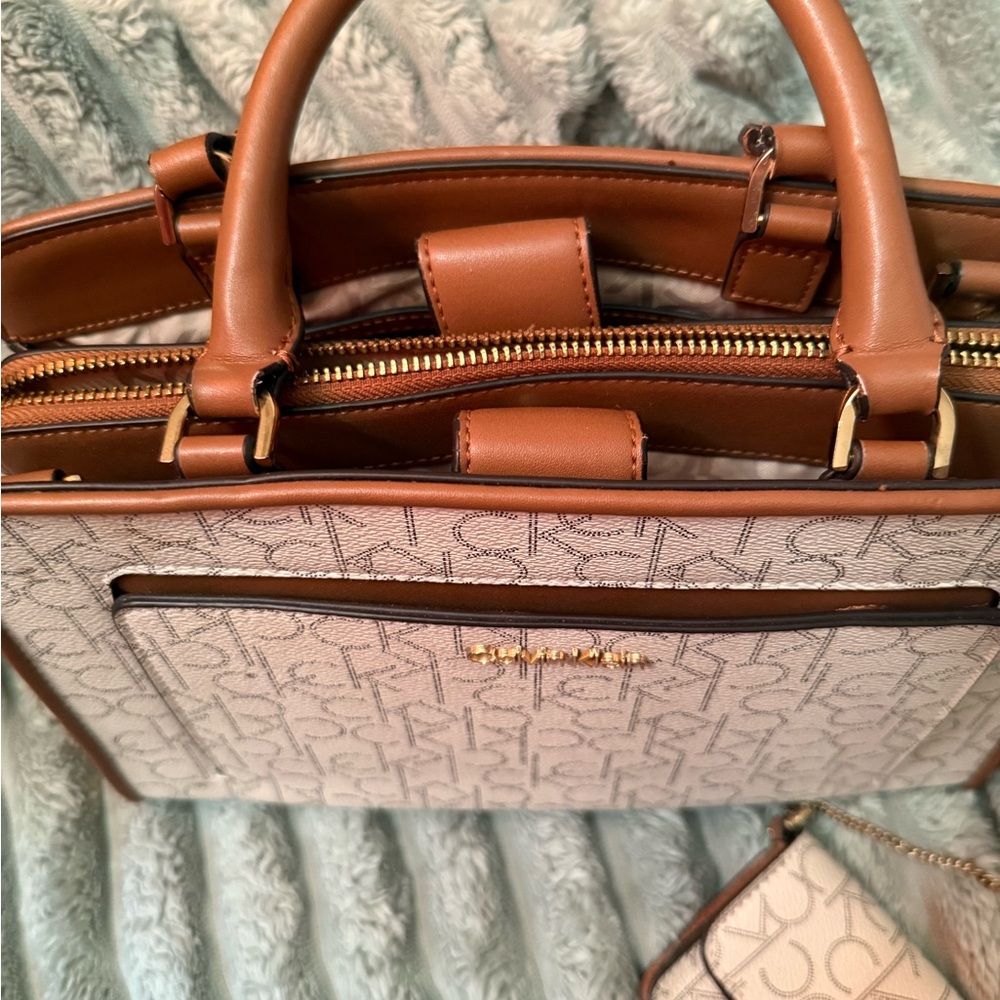 Calvin Klein Beige and Brown Satchel Set - Picture 6 of 7